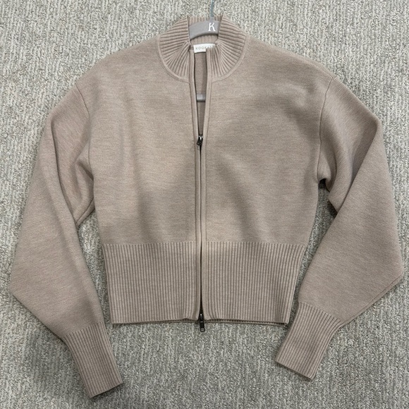 Kookai dalton Beige Zip-Up Cardigan - Picture 1 of 3